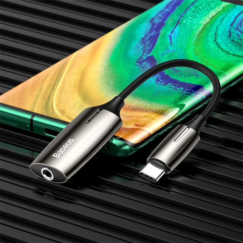 Baseus L60 2-in-1 Type-C To Type-C &amp; 3.5mm Female Adapter Tarnish