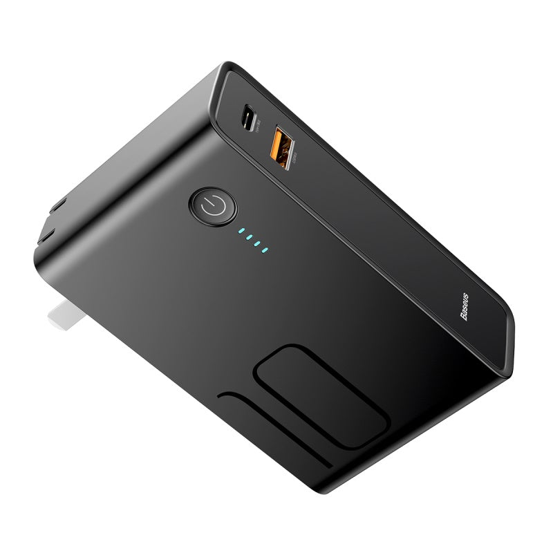 Power station 2*1 Wall Charger + 10,000mAh Power Bank 18w QC3.0 + PD Black