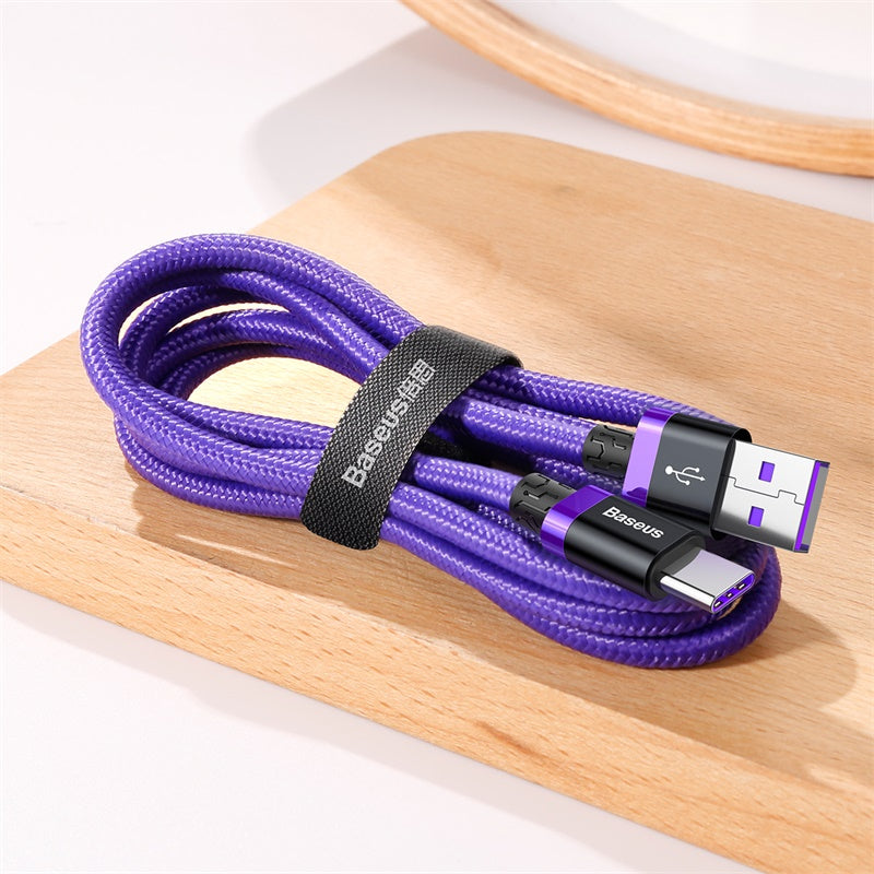 Baseus Purple HW Flash Charge Cable USB to Type-C 40W Purple
