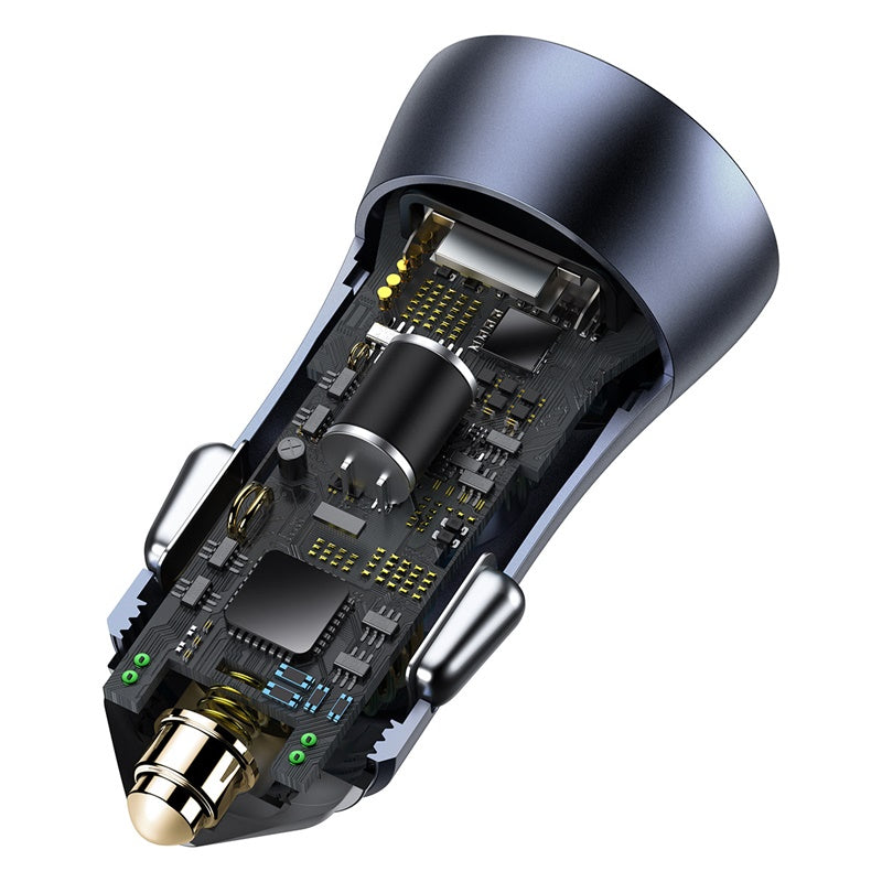 Baseus Golden Contactor Pro Dual Fast Car Charger U+C 40W - Dark Gray