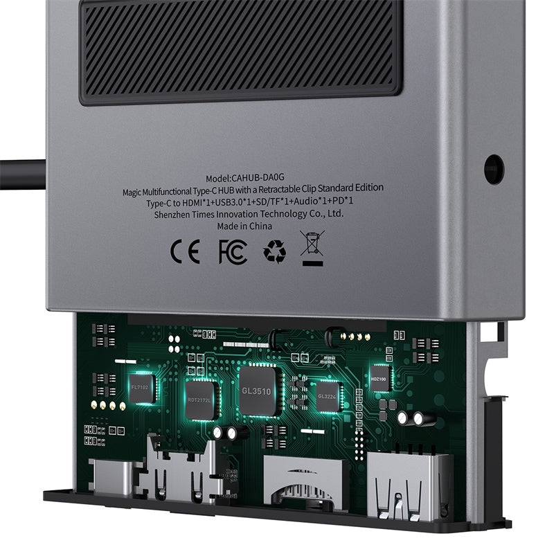 Baseus Magic Multifunctional Type-C HUB with a Retractable Clip Standard Edition Space Gray