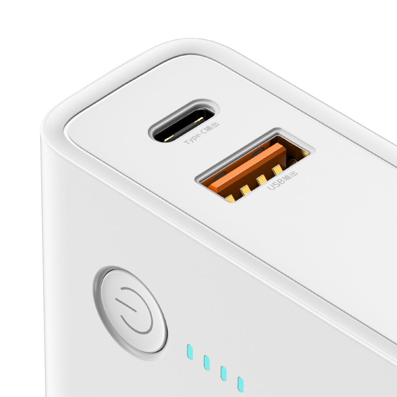 Power station 2*1 Wall Charger + 1000mAh Power Bank 18w QC3.0 + PD White