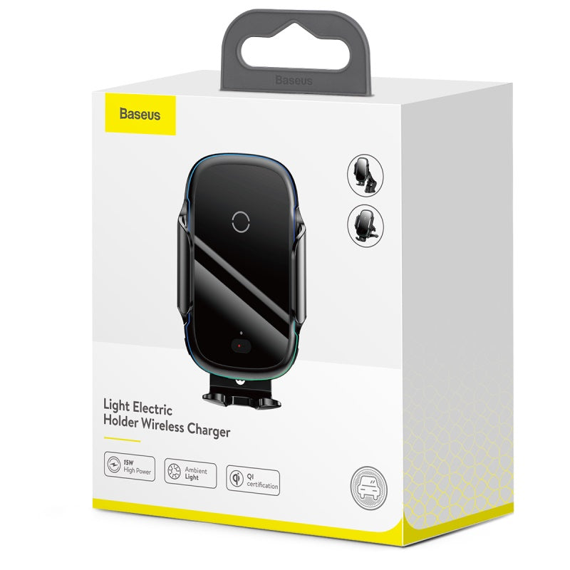 Baseus Light Electric Holder Fast Wireless Charger 15w Black