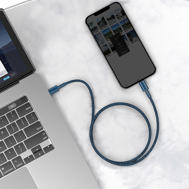 Baseus High Density Braided PD 20W Fast Cable Type-C to iP 2m Blue