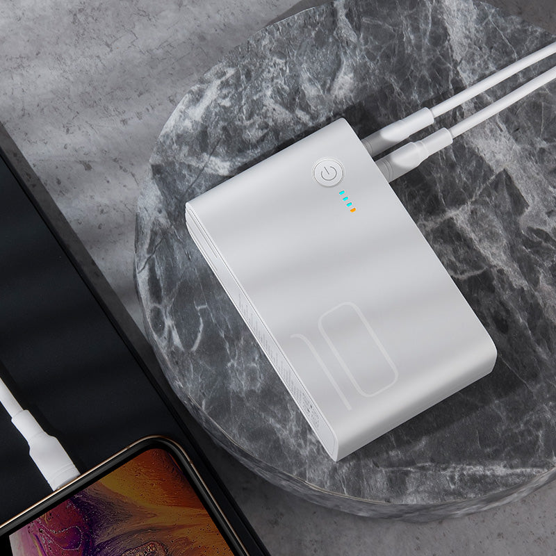 Power station 2*1 Wall Charger + 1000mAh Power Bank 18w QC3.0 + PD White
