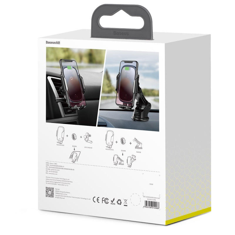 Baseus Light Electric Holder Fast Wireless Charger 15w Black