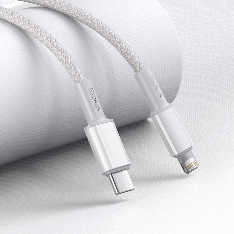 Baseus High Density Braided PD 20W Fast Cable Type-C to iP 2m White