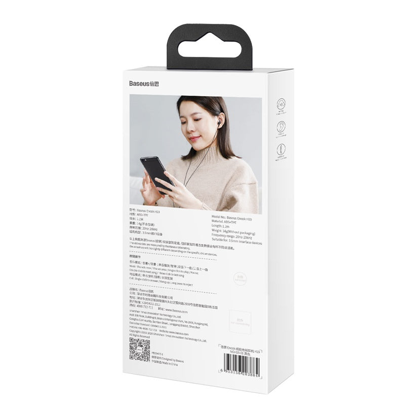 Baseus Encok 3.5mm Wired Earphone H19 Black