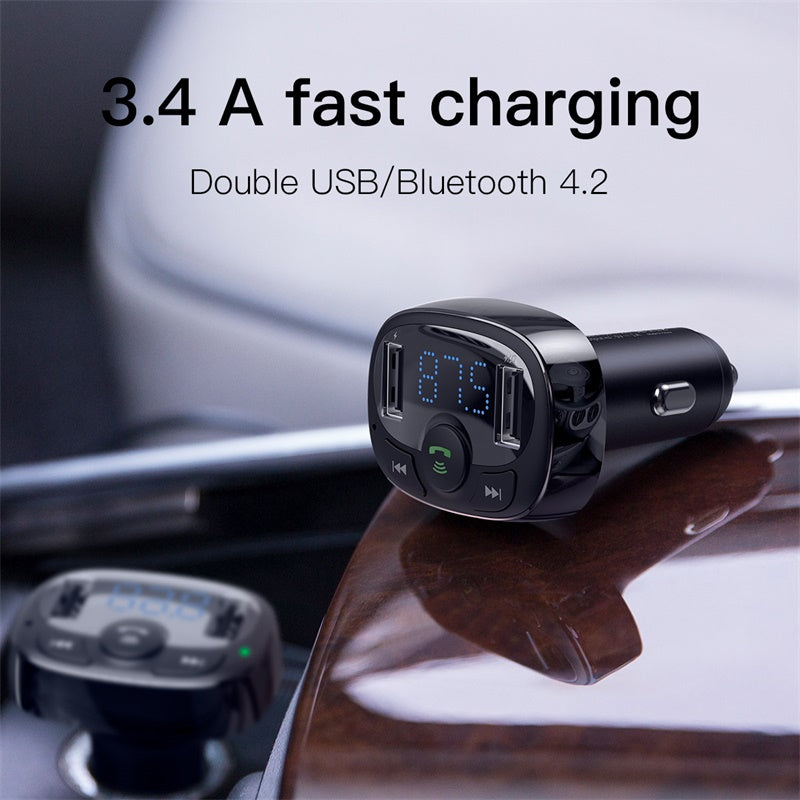 Baseus T typed Car Charger, Handsfree FM Transmitter, Bluetooth, MP3 Player, More..