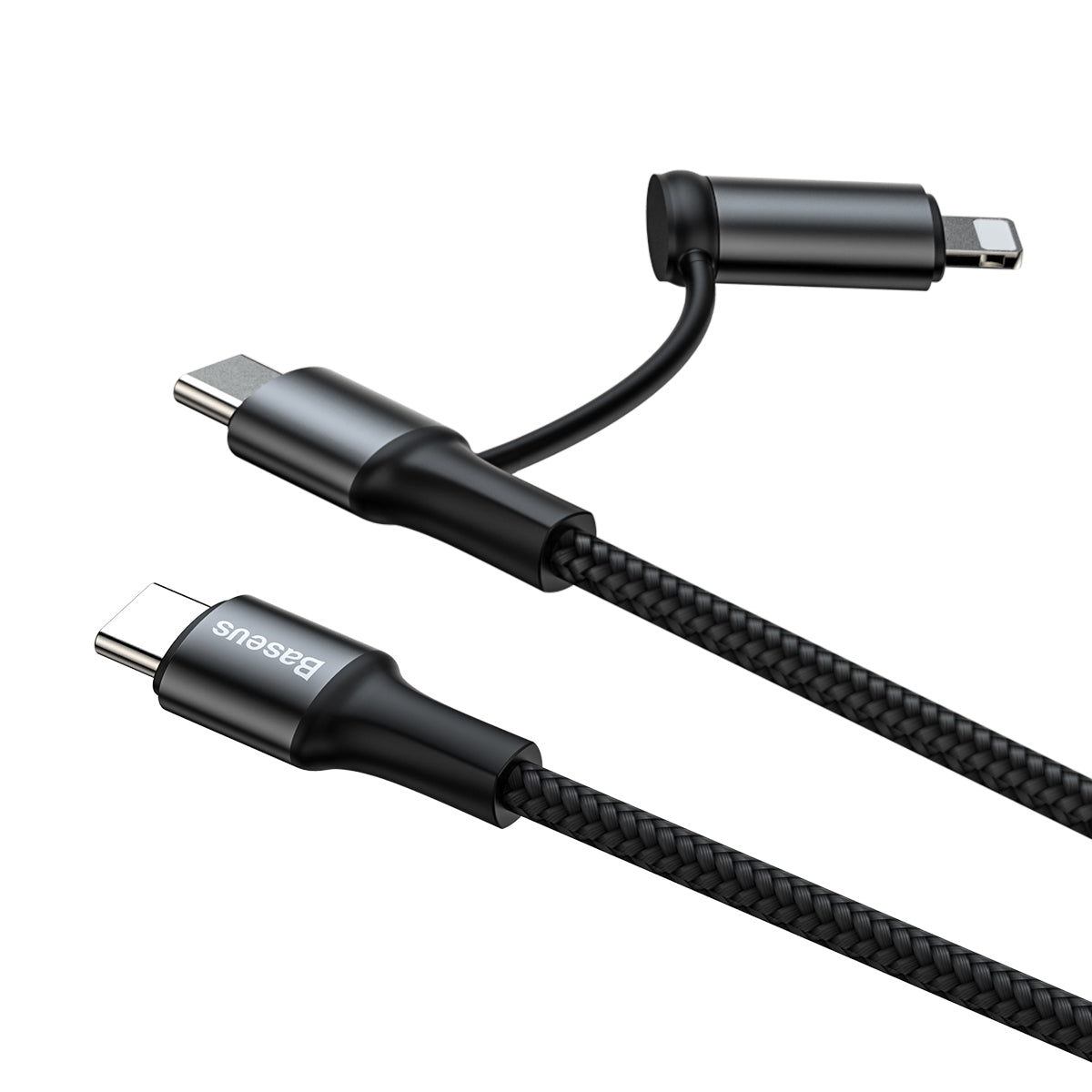 Baseus Twins 2in1 PD Cable Type-C to Type-C(60w) + iP (18w) - Black