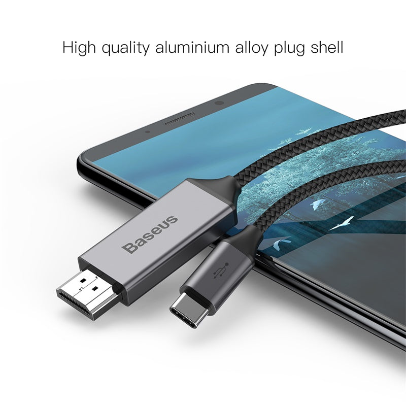 Baseus Video Type-C Male To HD4K ( HDMI ) Male Adapter Cable 1.8M Space Gray