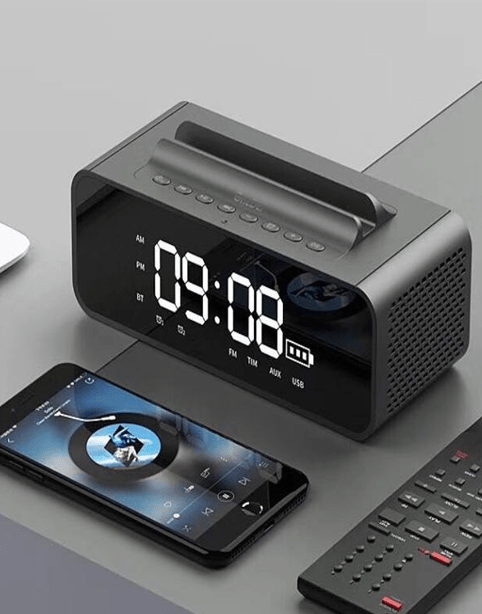 OneDer V06 Bluetooth Speaker with Mobile Stand and Digital Clock,high bass Sound Box