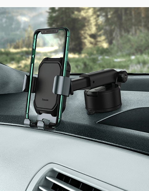 Baseus Tank gravity car mount holder with suction base Tarnish - Black