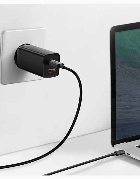 Baseus GaN2 Lite Quick ChargerC+U 65W EU - Black