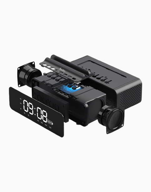 OneDer V06 Bluetooth Speaker with Mobile Stand and Digital Clock,high bass Sound Box