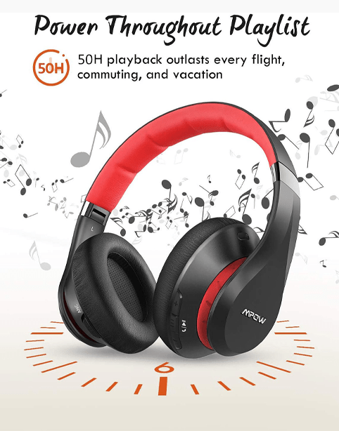 Mpow 059 plus Wireless Headphone - Bluetooth - ANC Noise Canceling - 40 Hours Battery - Black