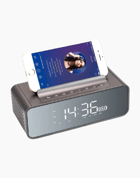 OneDer V06 Bluetooth Speaker with Mobile Stand and Digital Clock,high bass Sound Box