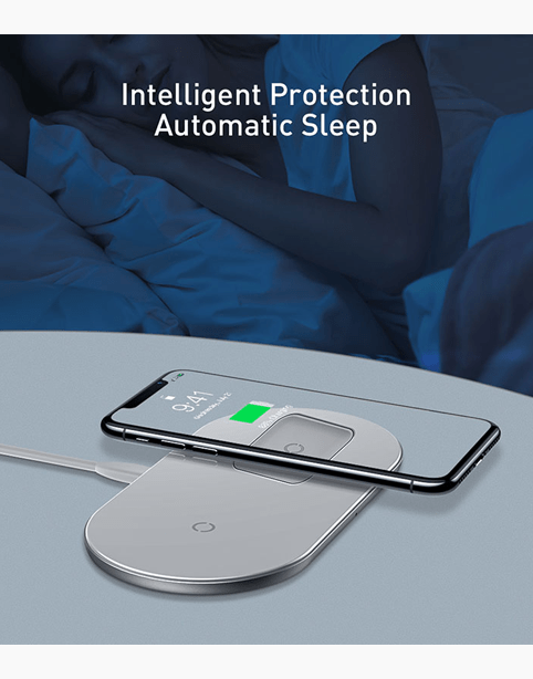Baseus Simple 2in1 Wireless Charger Pro Edition For Phones+Pod 15W - White