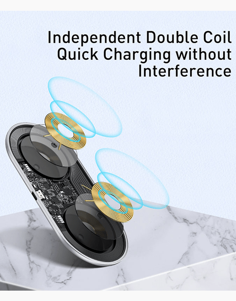 Baseus Simple 2in1 Wireless Charger Pro Edition For Phones+Pod 15W - White