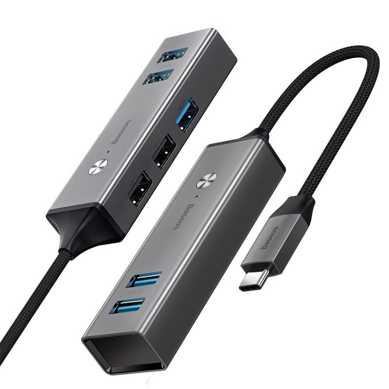 Baseus Cube تايب سى hub للماك و اجهزة اللاب توب 3 منافذ usb3.0 + 2 منفذ usb2.0