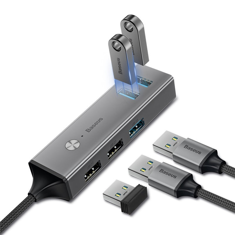 Baseus Cube تايب سى hub للماك و اجهزة اللاب توب 3 منافذ usb3.0 + 2 منفذ usb2.0