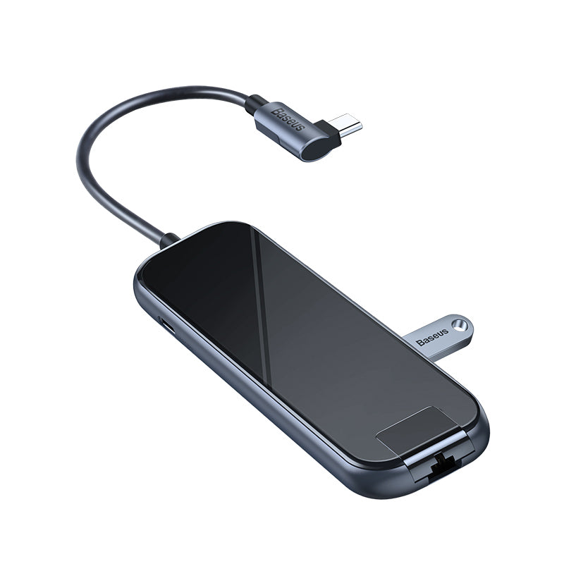 Baseus Multi-functional HUB (Type-C to 3xUSB3.0+HD4K+RJ45+PD) Deep gray
