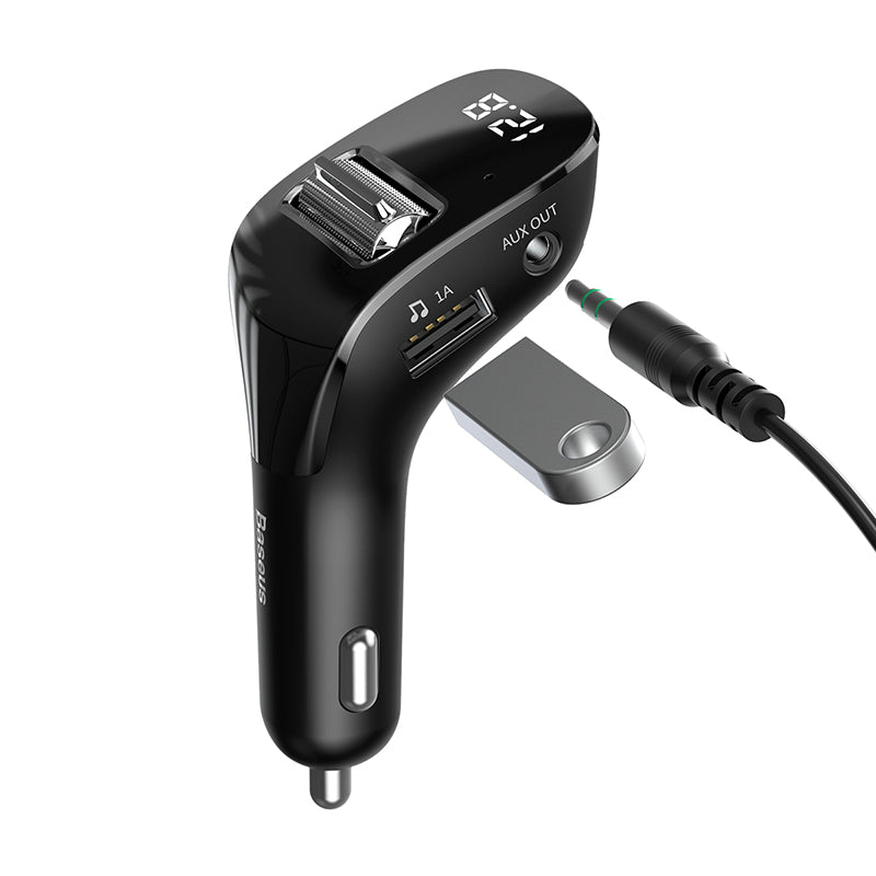 Baseus Streamer F40 AUX Wireless MP3 Car Charger Black