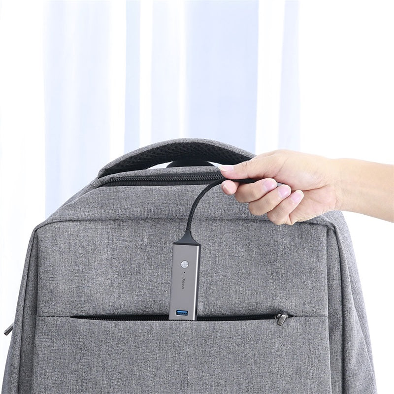 Baseus Cube USB to USB3.0*3+USB2.0*2 HUB Adapter - Dark gray