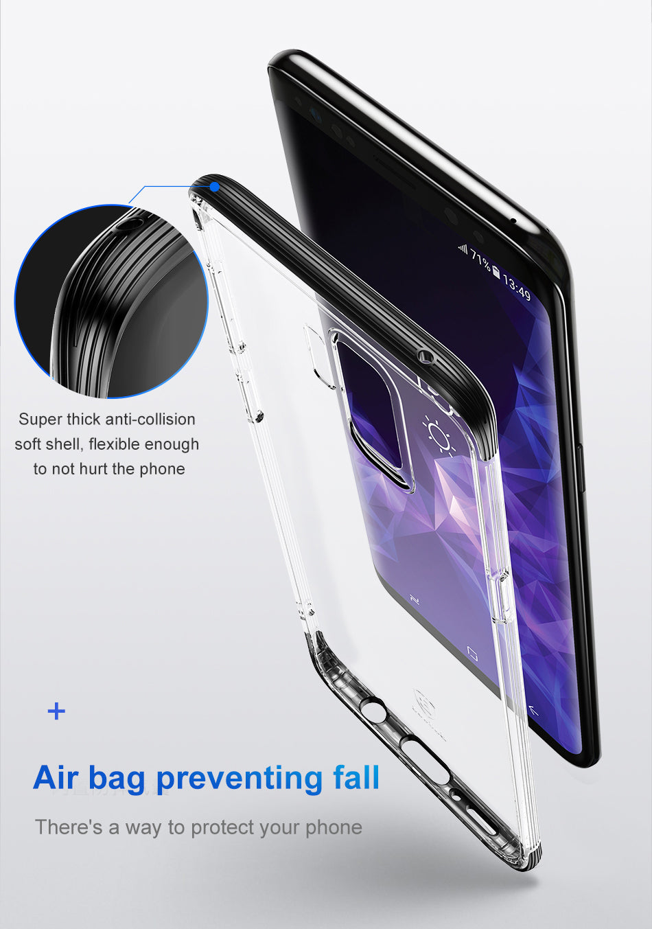 Armor Series By Baseus Safety Flexible TPU Case For S9 Plus Black