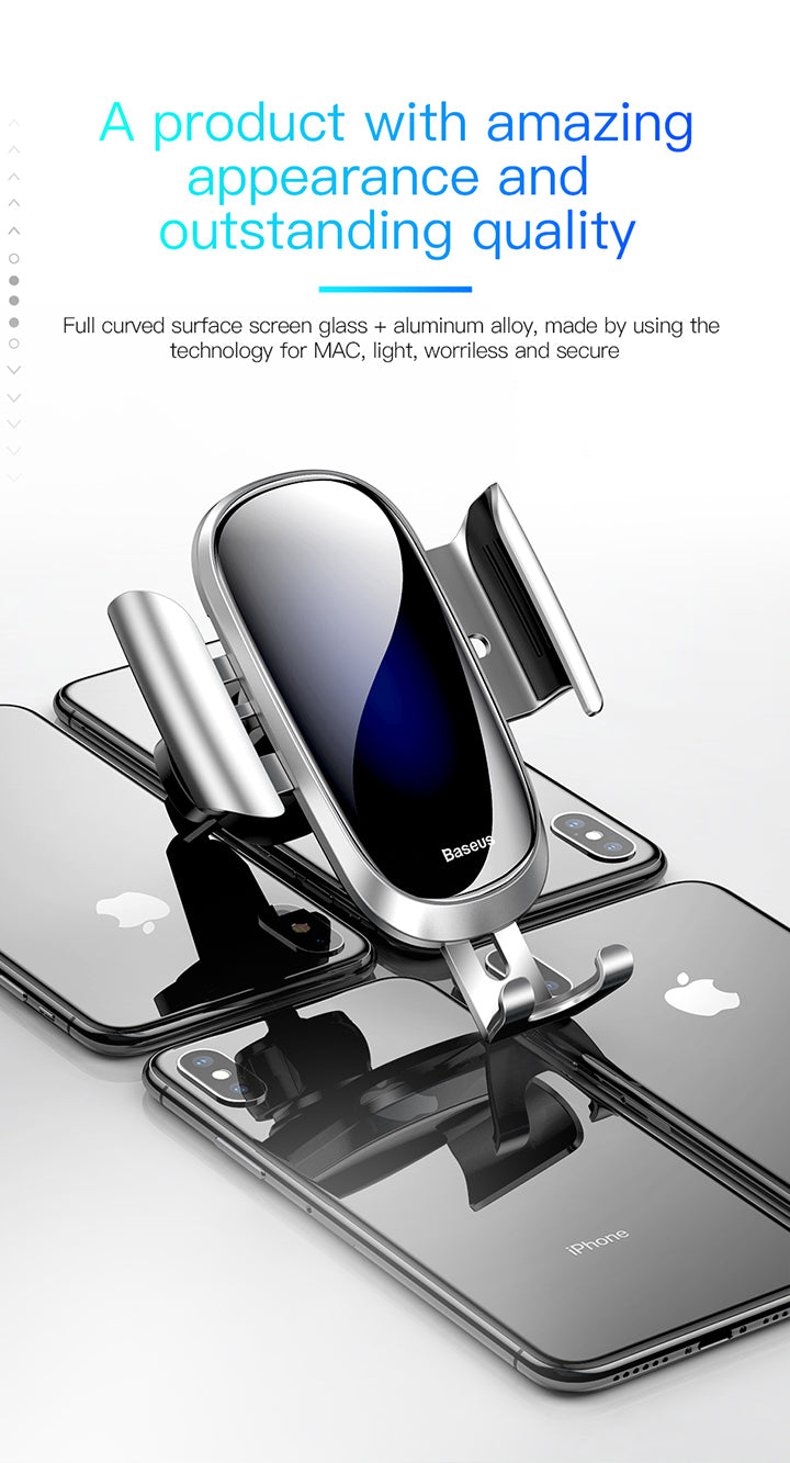 Future Gravity By Baseus Aluminum/Glass Car Mount – Black