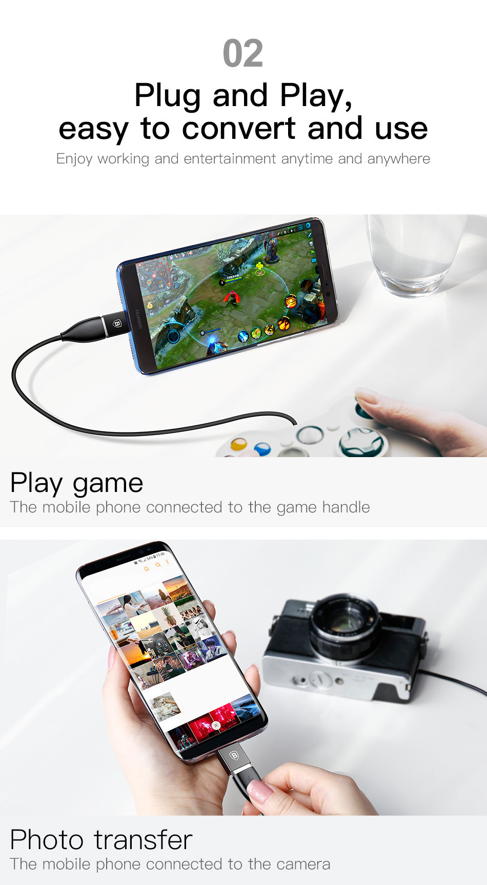 Baseus Exquisite OTG Type-C Male to USB Female Adapter Converter