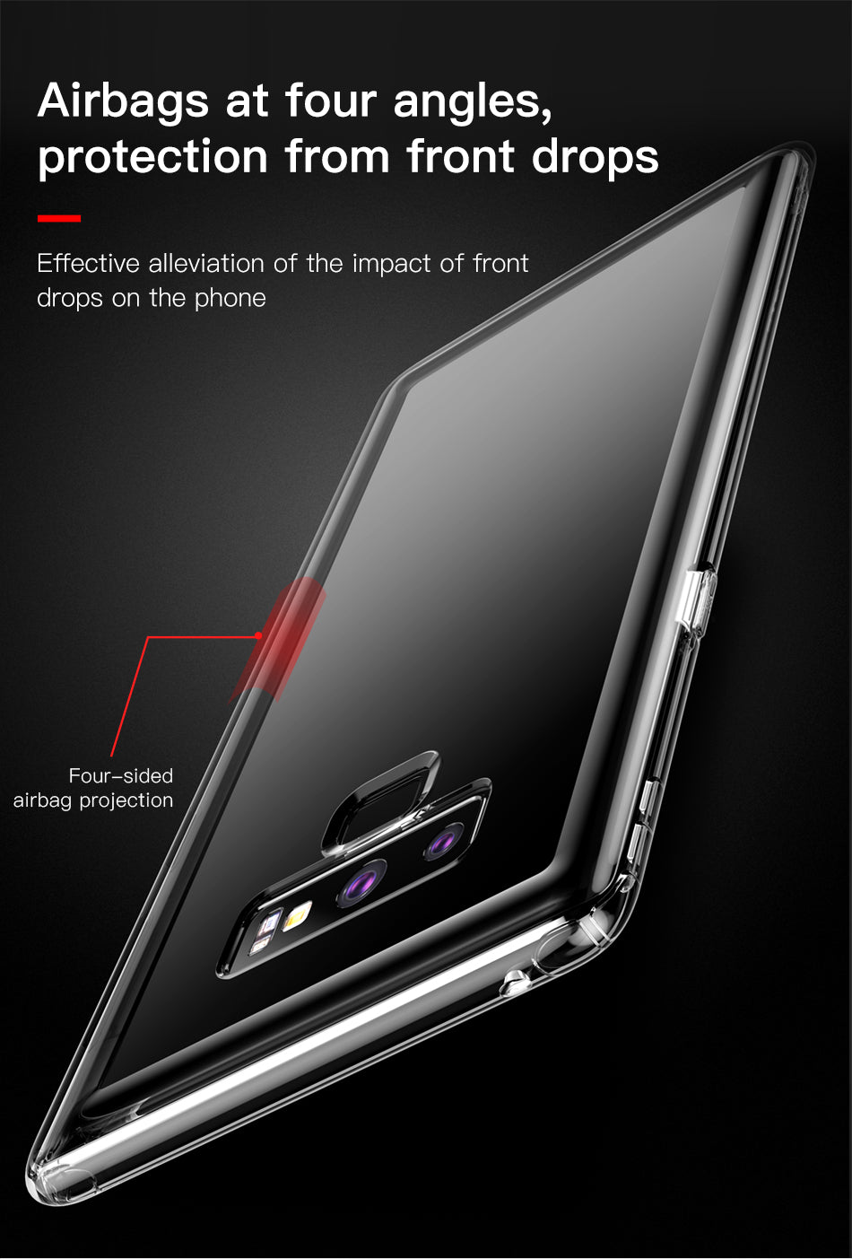 Airbags Series By Baseus Safety Flexible TPU Case For Note 9 T/Black