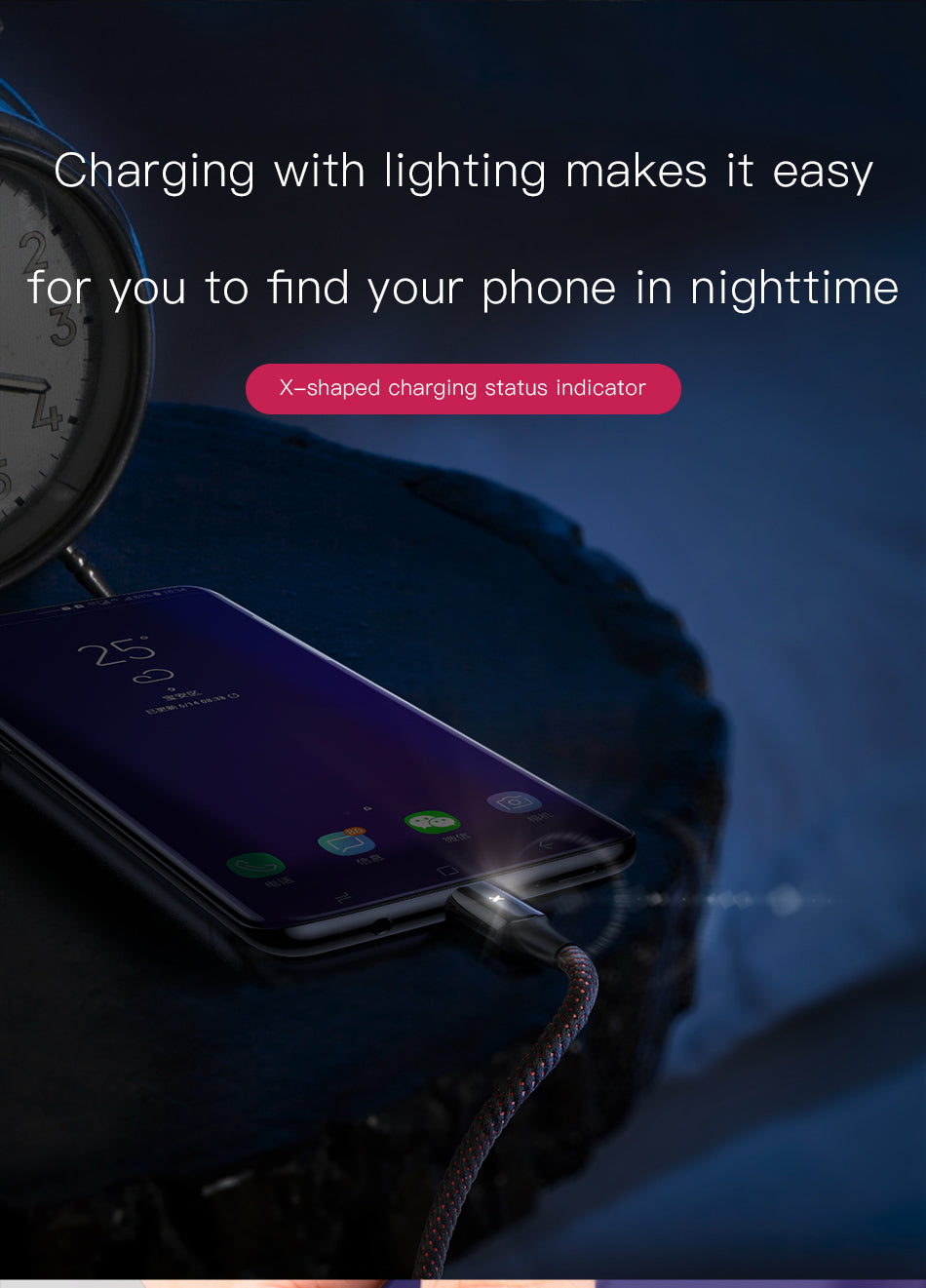 X Type By Baseus Anti-Cut Cable, USB For Type-C QC 3.0 1M Black