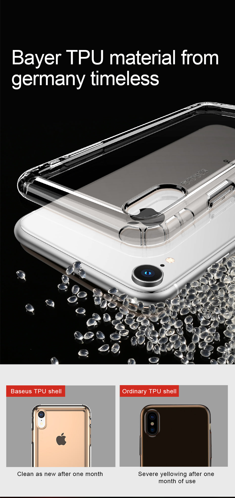 Airbags Series By Baseus Safety Flexible TPU Case For iPhone XR T/Gold