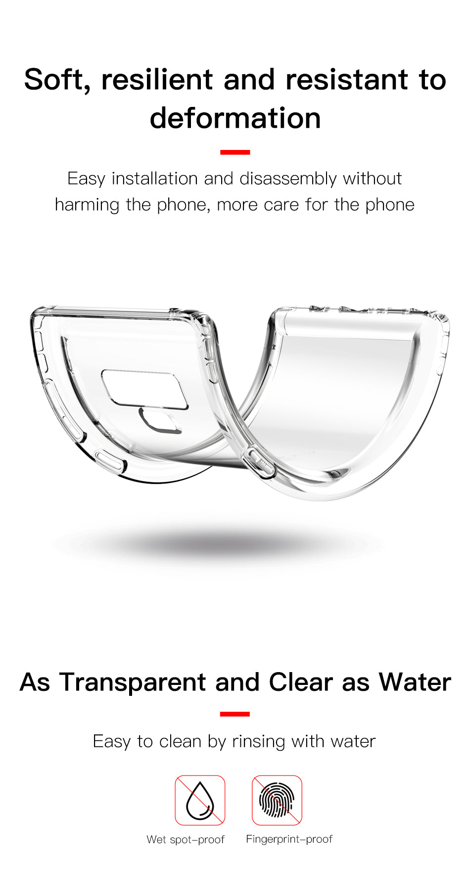 Airbags Series By Baseus Safety Flexible TPU Case For Note 9 T/Clear