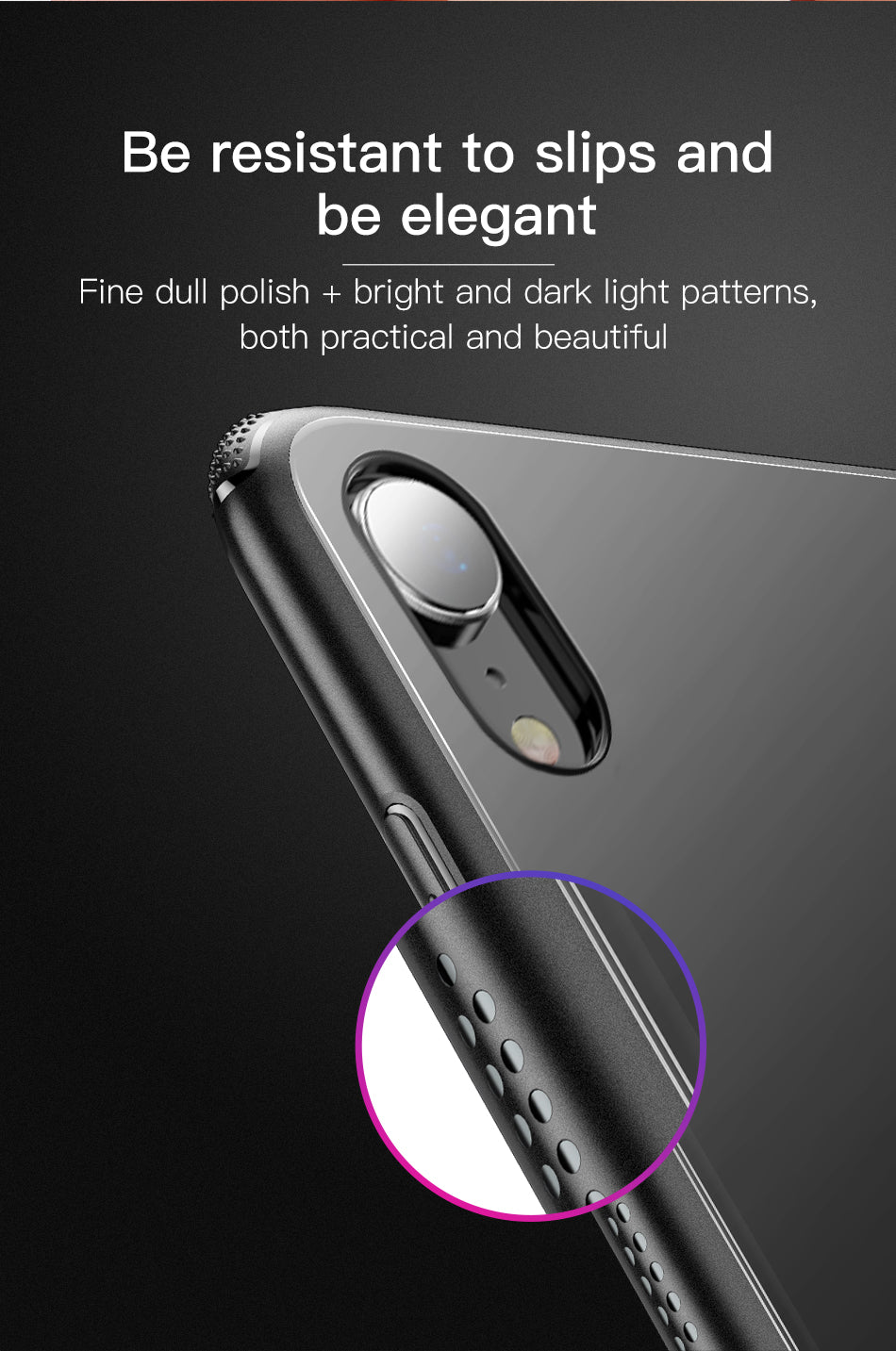 Transparent see-through glass back and bumper frame for iPhone XR in white by Baseus, with protective design.
