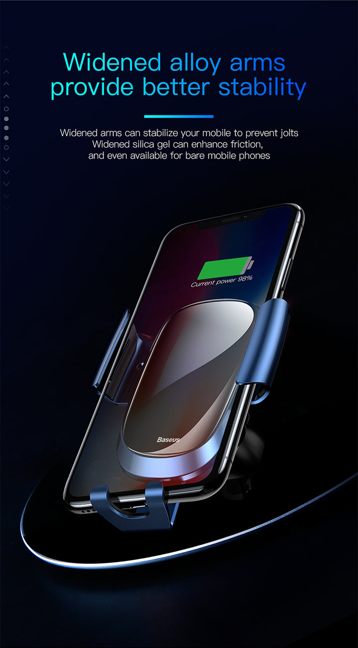 Future Gravity By Baseus Aluminum/Glass Car Mount - Silver