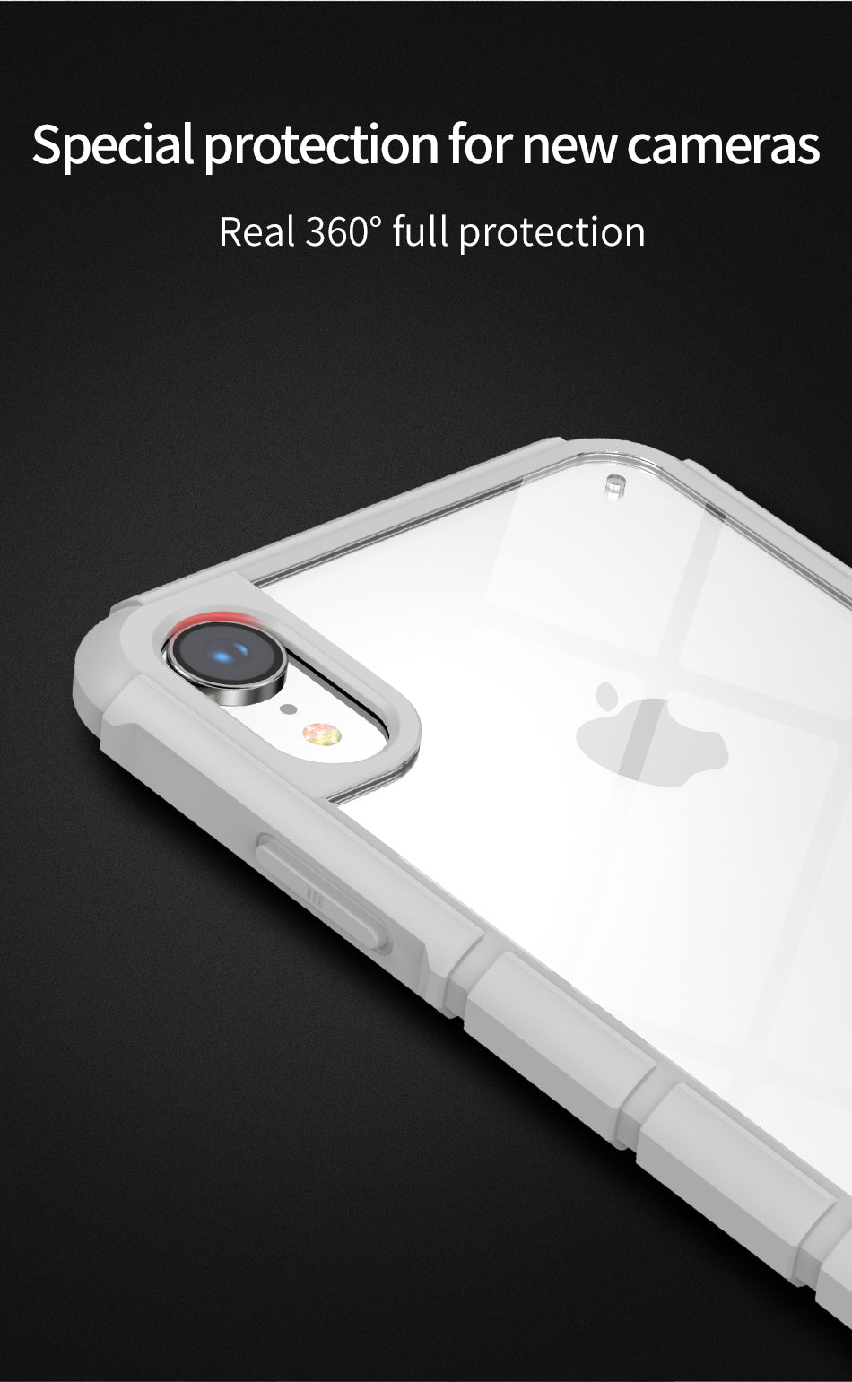 Panzer By Baseus Trans. Back With Anti-Shock Frame iPhone XR Gray