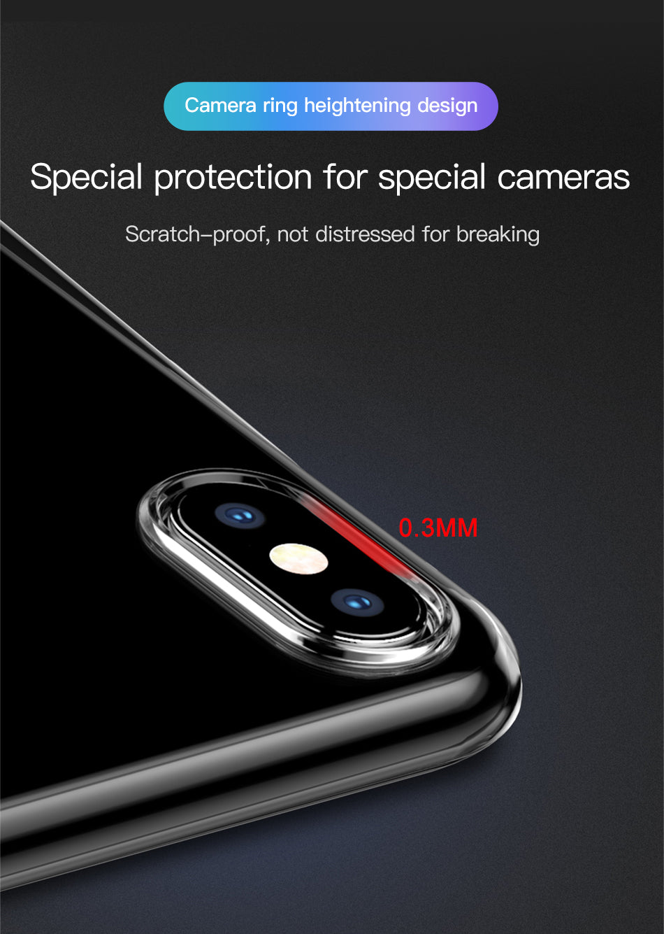 Simplicity By Baseus Slim Transparent Soft Clear TPU iPhone Xs Max Gold