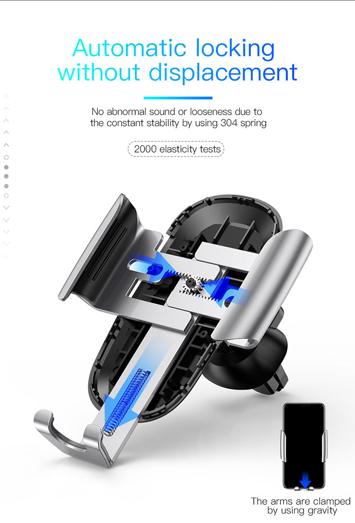 Future Gravity By Baseus Aluminum/Glass Car Mount - Silver