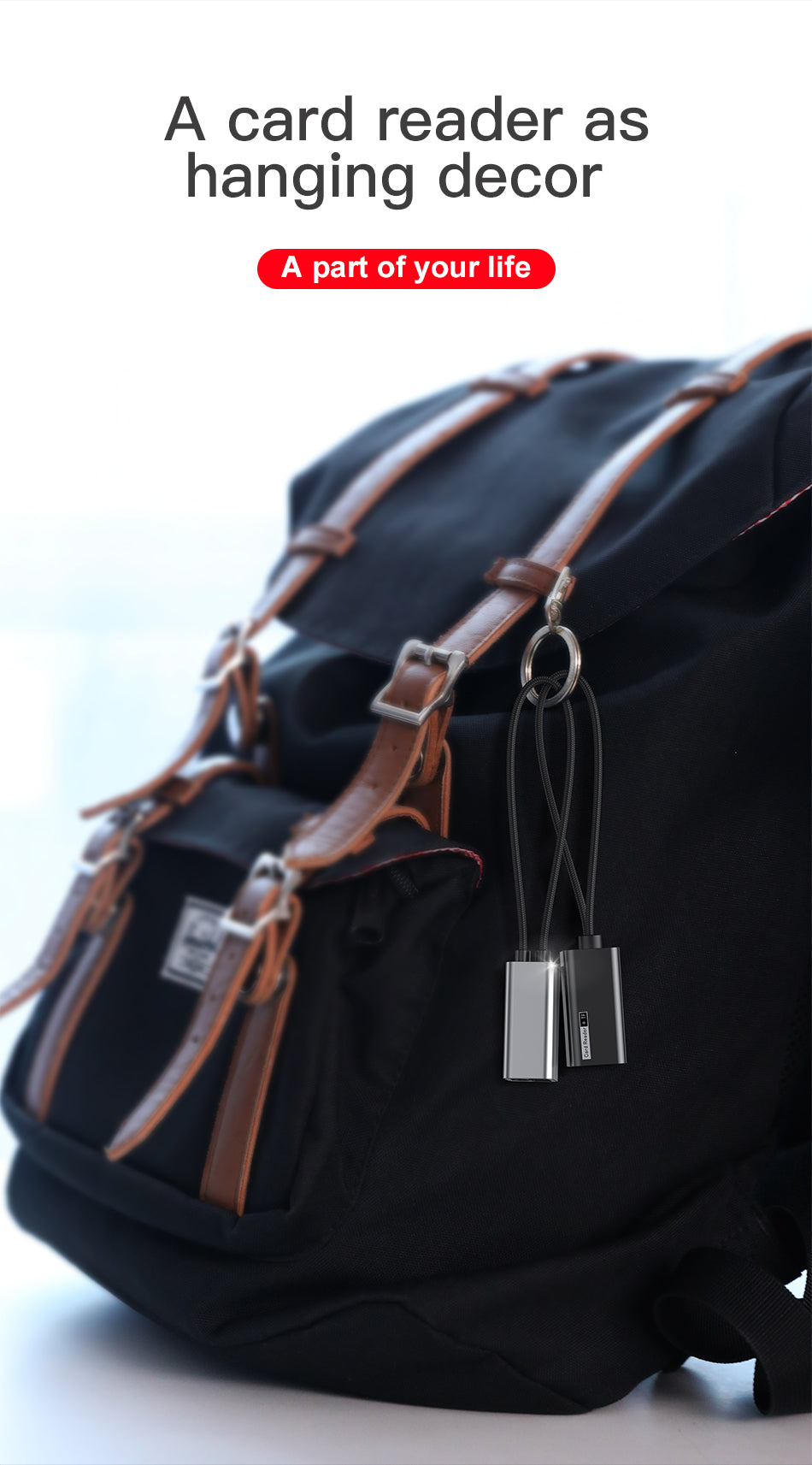 Baseus Pendant Mobile/Computer Card Reader Silver