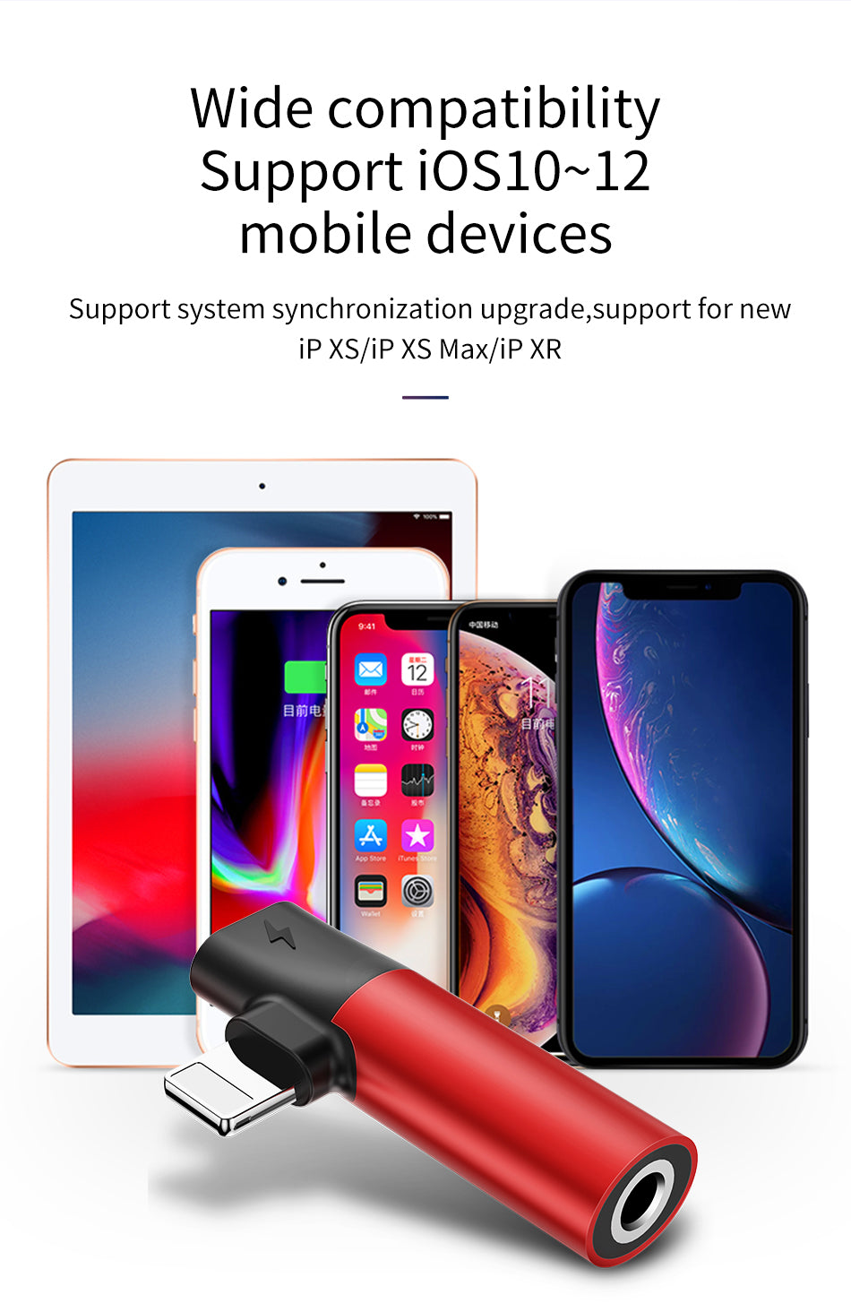 Baseus L43 iPhone converter in silver with 3.5mm audio jack and Lightning port for connecting headphones and devices