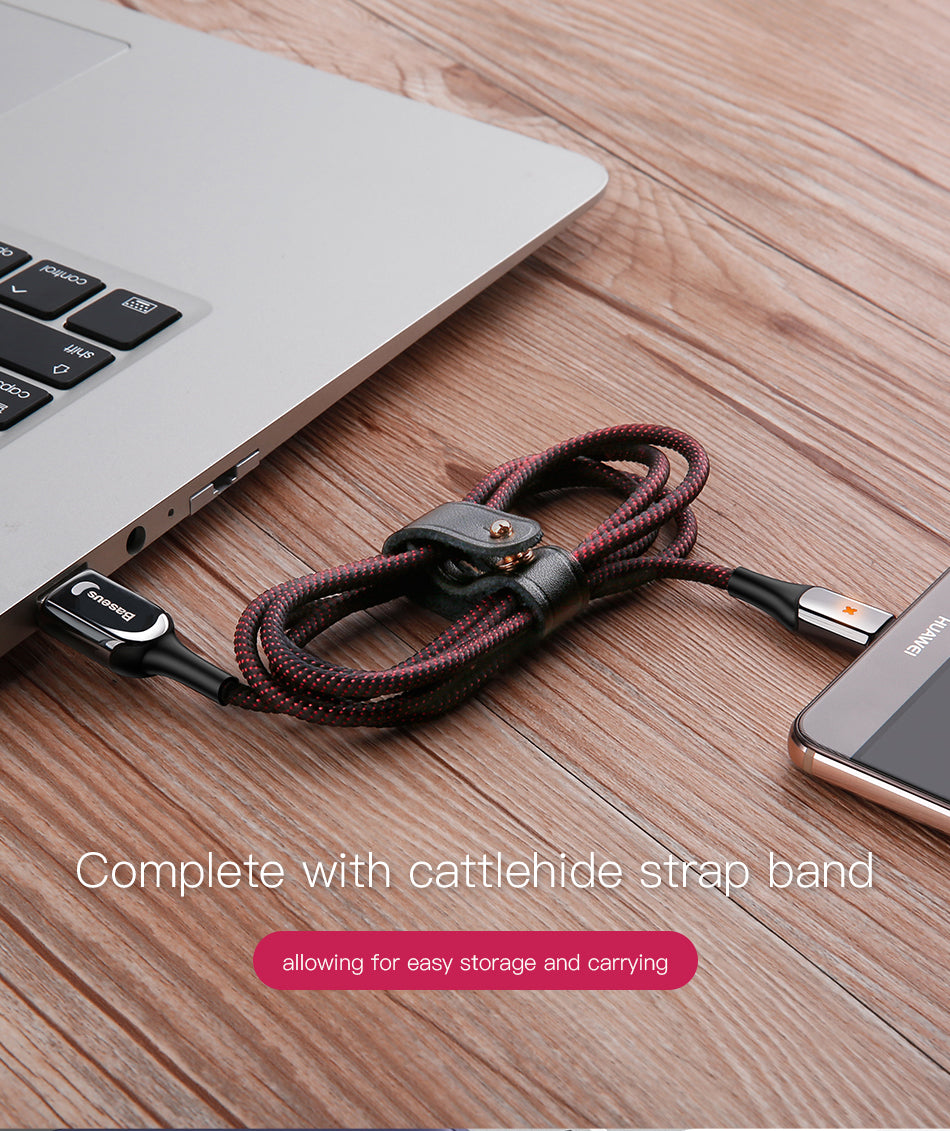 X Type By Baseus Anti-Cut Cable, USB For Type-C QC 3.0 1M Red