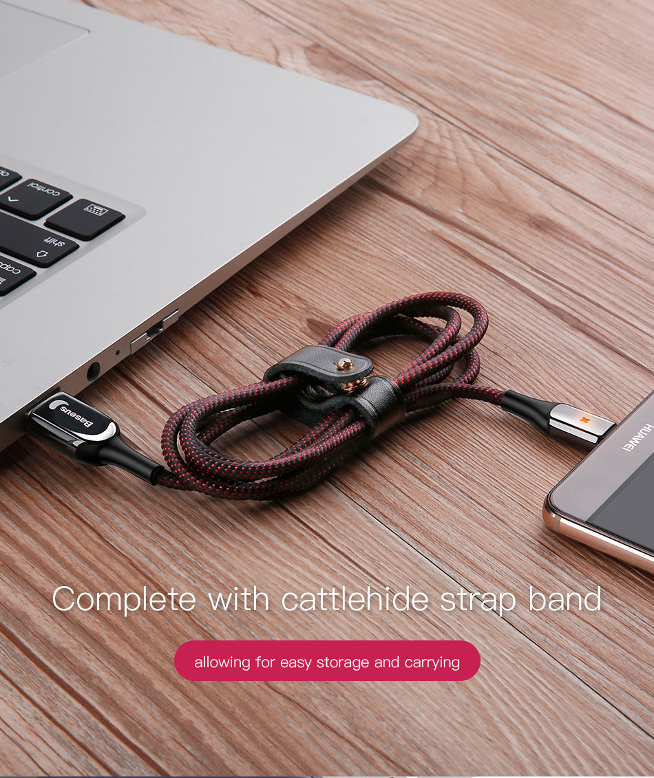 X Type By Baseus Anti-Cut Cable, USB For Type-C QC 3.0 1M Red