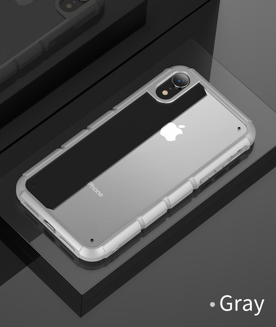 Panzer By Baseus Trans. Back With Anti-Shock Frame iPhone XR Gray