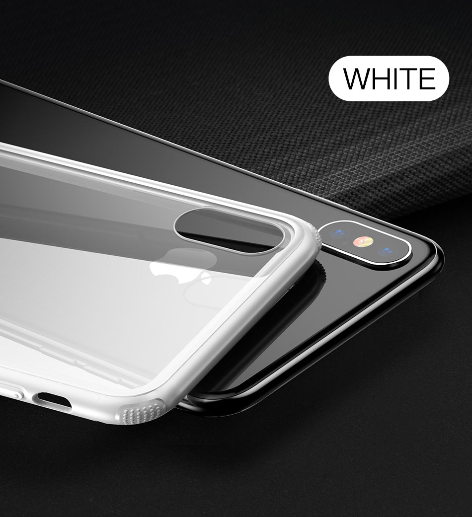 See-through By Baseus Glass Back + Bumper Frame iPhone Xs Max White