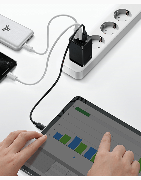 Baseus GaN2 Quick Charger 65W With Mini Cable USB-C To C - Black