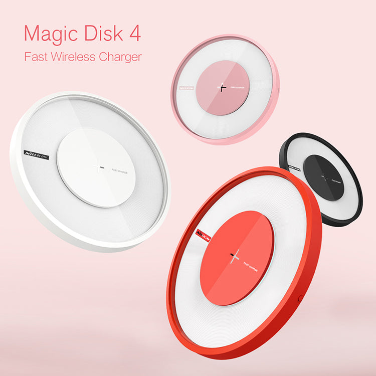 Magic Disk 4 Fast Wireless Charger Original From Nillkin with Colorful Lights Pink