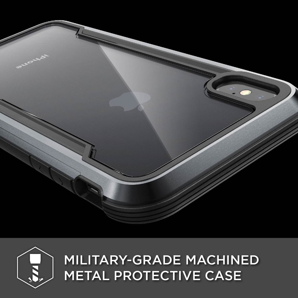 Smartkoshk Defense Shield iPhone Xs Max anti-shock case in black with reinforced edges and textured grip for protection.