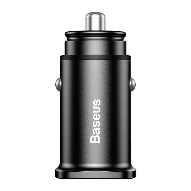 Baseus Square Metal Car Adapter Dual USB Quick Charge 3.0 (30W)